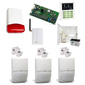 SYSTEM ALARMOWY SATEL CA-5 KPL + 3x SWAN QUAD + TI700 + GSM2000